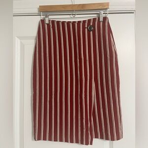 Red striped Ann Taylor Factory linen skirt. size 0